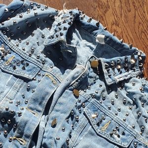 Studded blue jean jacket
